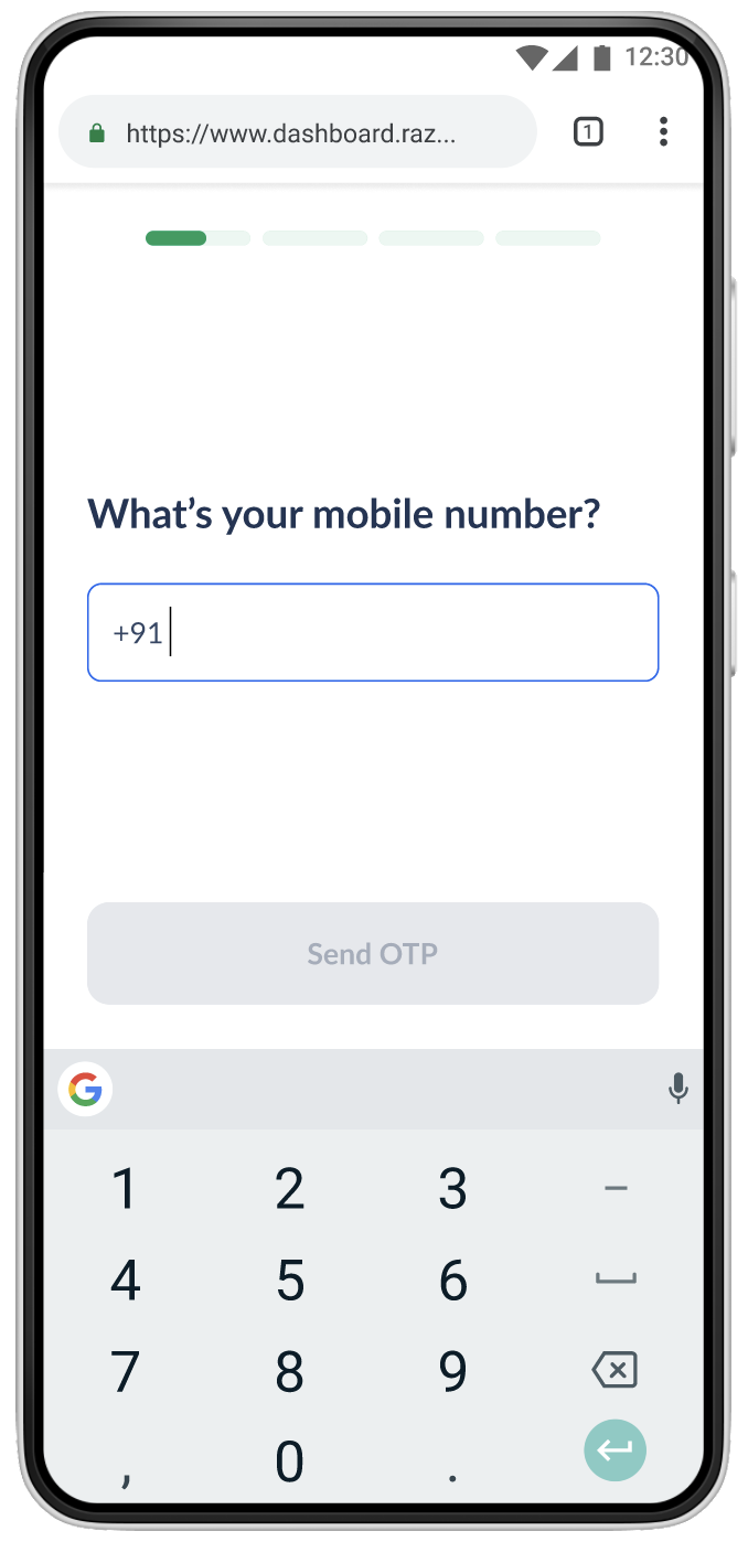 Onboarding screen presenting one question